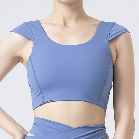 

Cptfadh Womens Tops Fashion Solid Color Workout Sports Bra Plus Size Breathable Fitness Sports Bra For Women