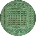 thumbnail image 1 of Ahgly Company Indoor Round Southwestern Turquoise Blue Country Area Rugs, 4' Round, 1 of 4