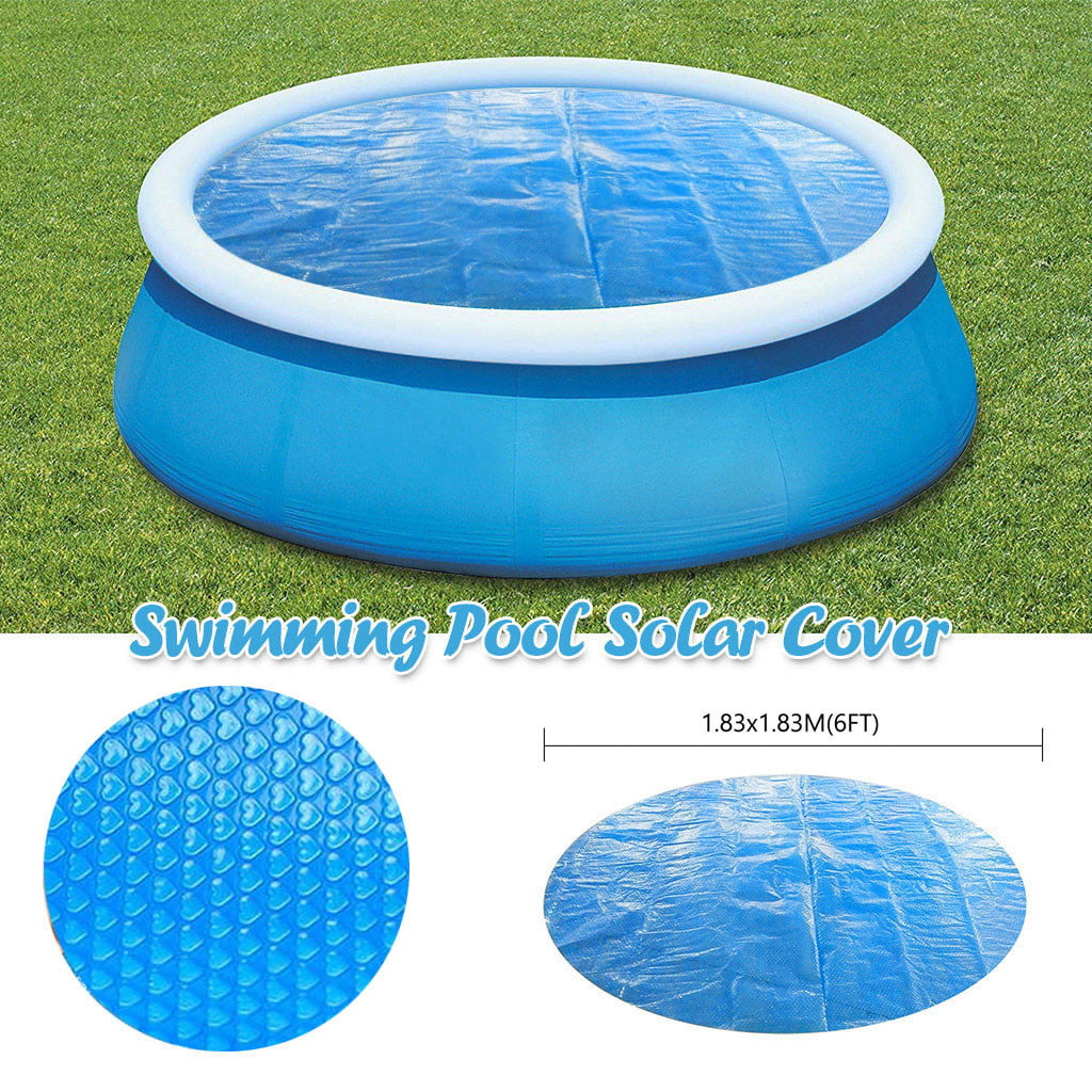 Round Pool Cover Protector 6ft Foot Above Ground Blue Protection Swimming Pool Love Type Anti-Evaporation and Swimming Pool Insulation Film 183X183CM