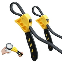 Rubber Strap Wrench Set, 2PCS Oil Filter Wrenches with Max Diameter 4" & 6", Adjustable Wrench for PVC Joints Shower Heads Faucets, Jar Opener Pipe Wrench for Plumbers Mechanics