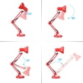 thumbnail image 5 of LED Metal Swing Arm Desk Lamp, Architect Table Lamp, Pixar Multi-Joint Adjustable Desk Lamp, Task Light for Office Bedroom Dorm Workbench Reading Study Work, Red, 5 of 7