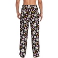 thumbnail image 3 of Uemuo Daisies Flowers Pattern Men's Wide Leg Palazzo Lounge Pants with Pockets Light Weight Loose Comfy Casual Pajama Pants-Large, 3 of 9