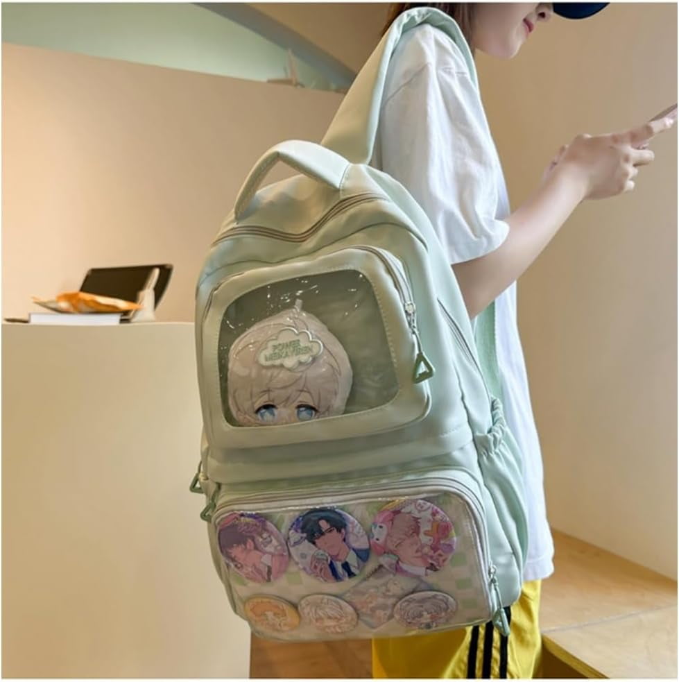 SPEKSEE Ita Bag Pin Display Backpack Big Kawaii Backpack Double Clear Windows Anime Backpack Light Weight Backpack