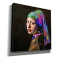 thumbnail image 2 of Epic Graffiti 'Colorful Girl with a Pearl Earring' by Epic Portfolio, Giclee Canvas Wall Art, 37"x37", 2 of 8