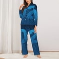 thumbnail image 2 of Saiise Happy New Year 2025 A Print Women Soft Pajama Sets,Long Sleeve Sleepwear Button Up 2-Piece Pjs Lounge Sets-Medium, 2 of 7