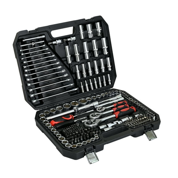 216pcs Tool Kit with Socket Wrench Set - Portable Hand Tool Set for Home Repair, Mechanics, DIY - Includes Case & Ratchet Wrenches