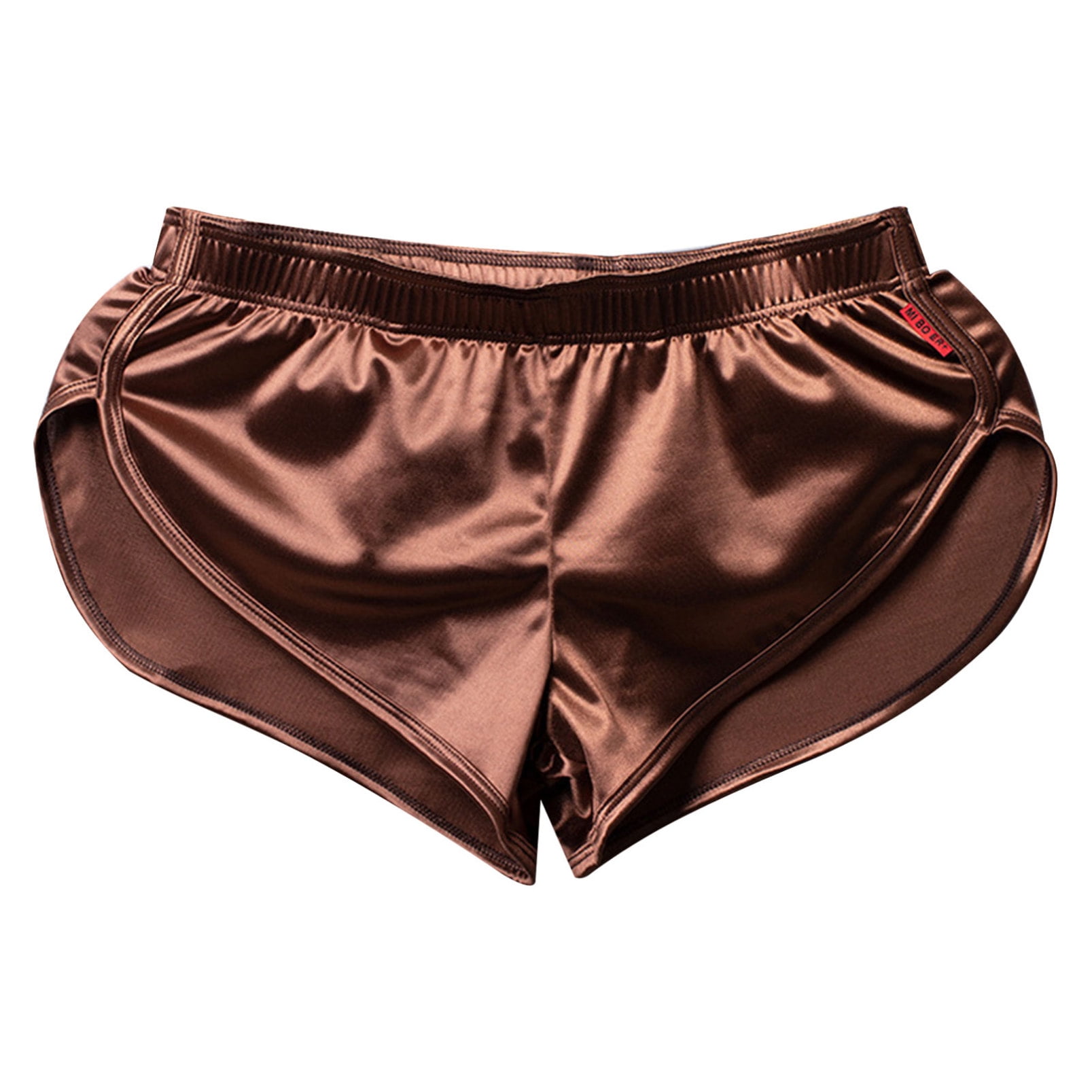 iixpin Men's Satin Side Split Running Shorts Elastic