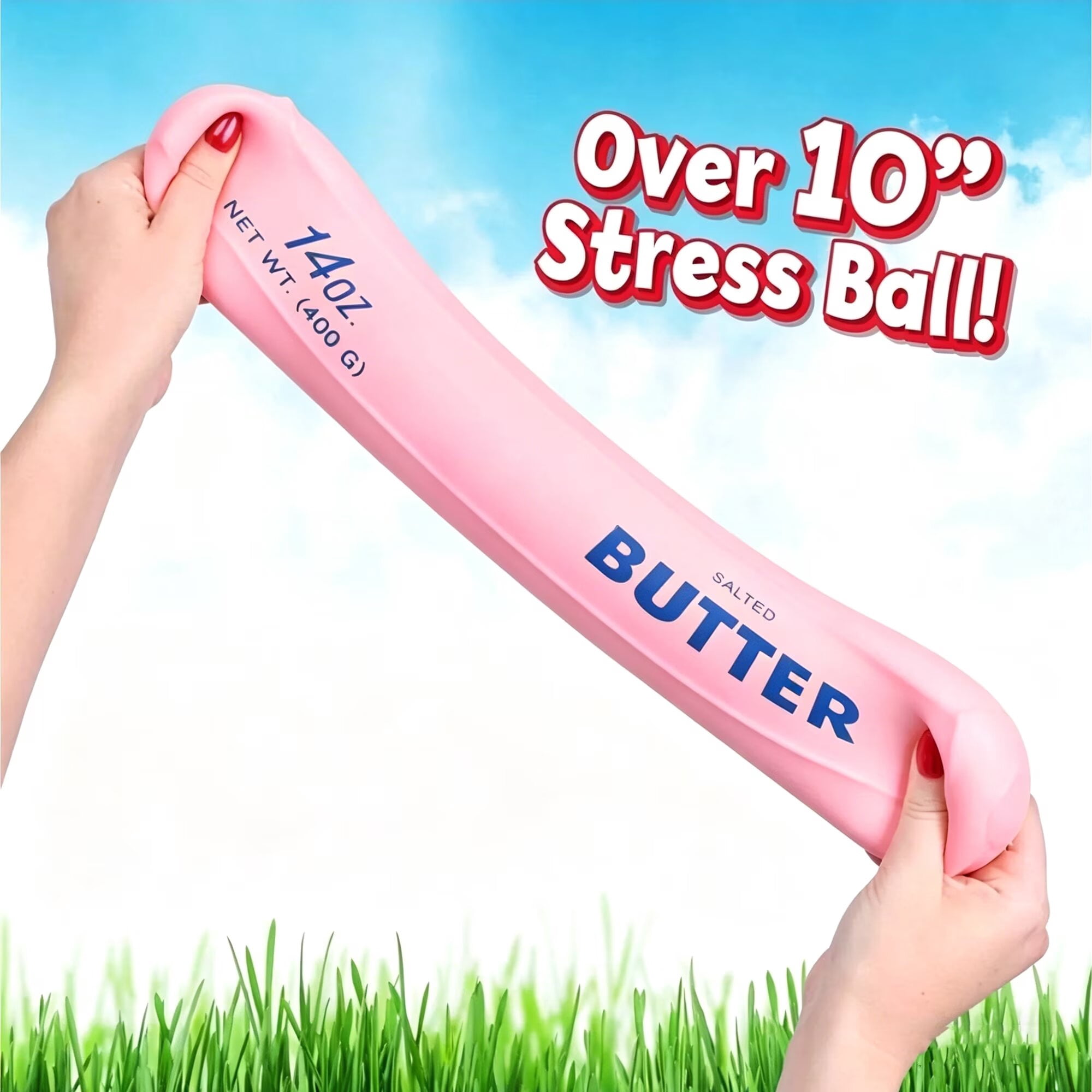Jumbo Butter Squish Toys, 14oz Pink Taba Squish, Stress Balls, Gifts