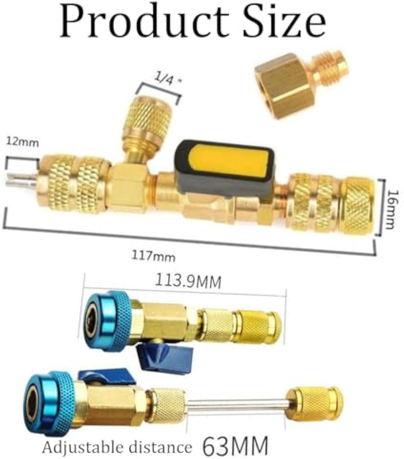Home & Auto AC Valve Core Remover Installer Tool, High Low Pressure Ac Refrigerant Valve Core Quick Removal Tool Kit, for R134A Refrigerant Air Conditioner System (Type D)