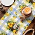 thumbnail image 3 of Lemon Basket Summer Table Runner 90 Inches, Eucalyptus Blue Yellow Plaid Bed Runner Dresser Scarves Tabletop for Indoor Outdoor Parties/Ceremony/Banquet, 13" x 90", 3 of 9