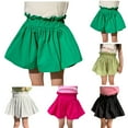 thumbnail image 5 of Odeerbi 2-8 Years Kids Girls Skorts Summer Cotton Shorts Breathable Solid Color Loose Culottes Shorts, 5 of 5