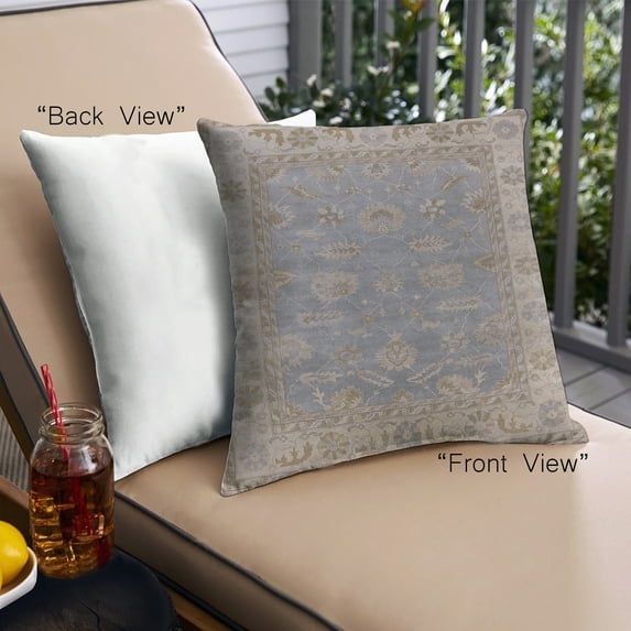Ahgly Company Outdoor Square Mid-Century Modern Throw Pillow, 18 inch by 18 inch