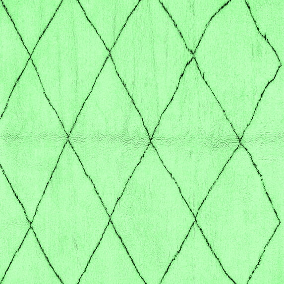 Ahgly Company Indoor Square Solid Emerald Green Modern Area Rugs, 8' Square