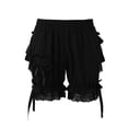 thumbnail image 3 of inhzoy Women's Lolita Maid Ruffle Shorts Tiered Bloomers Panties Booty Shorts Pettipants Black S, 3 of 7