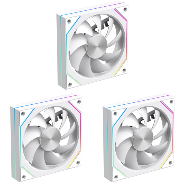 Ventiladores con caja RGB 12 cm ventilador refrigeración para CPU computadora 5 V-3 pines PWM (regular) blanco