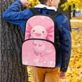 thumbnail image 3 of Yuyamidu Axolotl Backpack for Kids with Lunchbox 3rd Grade Elementary School Bag and Lunch Bag Pencil Case Water Bottle Pouch Cute Children Bookbag Set of 4 Pink Book Bag for Girls 6-8, 3 of 7