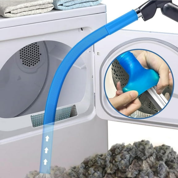 NKOOGH Dryer Vent Cleaner Kit Dryer Lint Vacuum Attachment with Stretch Universal Connector Dryer Vent Cleaning Tool Vacuum Hose Lint Remover Washer and Dryer Vent Vacuum Hose