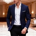 thumbnail image 4 of LODIENY Mens Suit Jackets One Button Slim Fit Blazers Casual Notched Lapel Collar Coat Sport Coats Blazer with Pockets for Wedding Business Party Navy XXS, 4 of 6