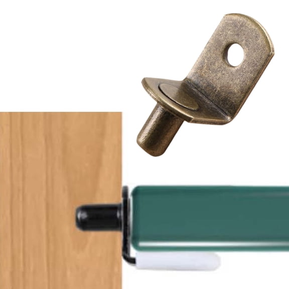 Shelf Pins Pegs, 1/4 Inch L-Shaped Shelf Support Pins 6Mm with Rubber Sleeve, Cabinet Shelf Holder Brackets for Bookcases and Closets, Protective Metal Pegs for Glass and Wood Shelves, By Cosmug