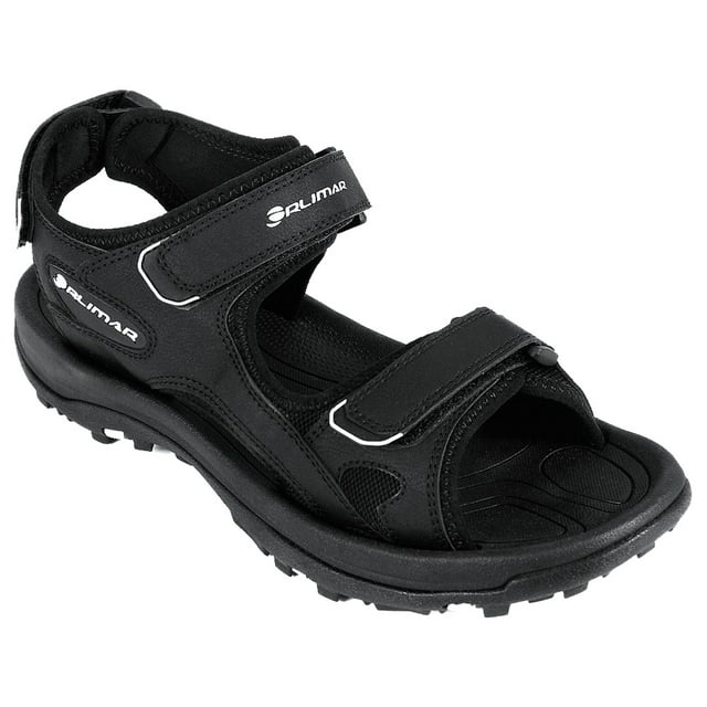 Orlimar Men's Hook and Loop Closure Spikeless Golf Sandal, 10 Medium Black
