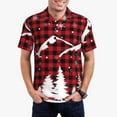 thumbnail image 3 of Rocae Christmas Tree Buffalo Plaid for Men's Short Sleeve Polo Shirt, Quick Drying Performance Moisture Wicking Sports Men's Golf Shirt Small, 3 of 9