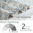 thumbnail image 3 of Curtainking Double Layer Kitchen Valance 50x16 inch Farmhouse Floral Botanic Valance for Kitchen Living Room Rod Pocket 1 Panel Floral Blue on Beige, 3 of 7