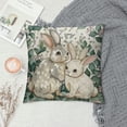 thumbnail image 2 of Shiartex  Happy Easter Buffalo Plaid Rabbit Pink Throw Pillow Cover,  Eucalyptus Leaves Hello Spring Cushion Case Decoration for Sofa Couch, 2 of 5