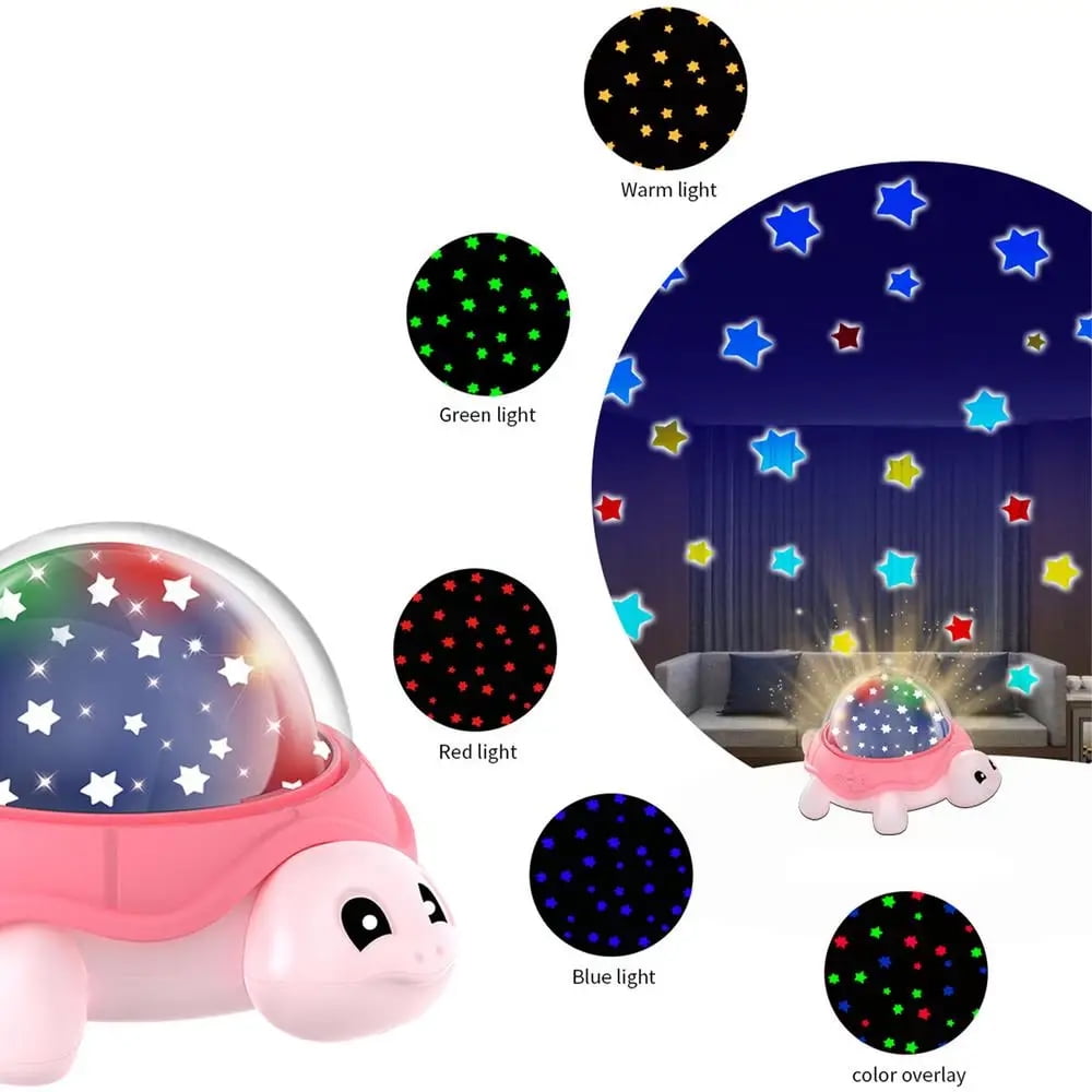 VIVIHEYDAY Cute Turtle Night Light Projector for Kids, Ocean World Star Galaxy Ceiling Lamp Color Changing, 360° Rotation, USB Powered, Christmas Birthday Gifts