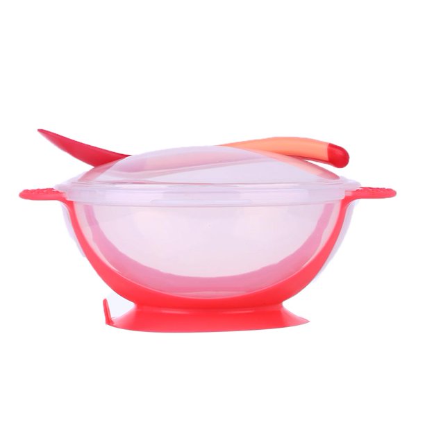 Juego de cubiertos para bebé de 3 uds., resistente a caídas, ventosa, tazón, cuchara, Kit (rosa Likrtyny Para estrenar