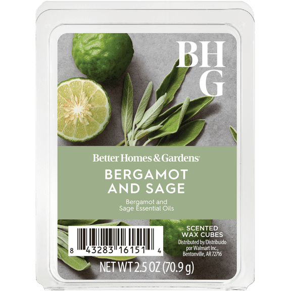 Bergamot & Sage Scented Wax Melts, Better Homes & Gardens, 2.5 oz