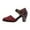 Red, variant on Mostsola Heels for Women Retro Flower Print Mary Jane Shoes Closed Toe Ankle Strap Dress Shoes