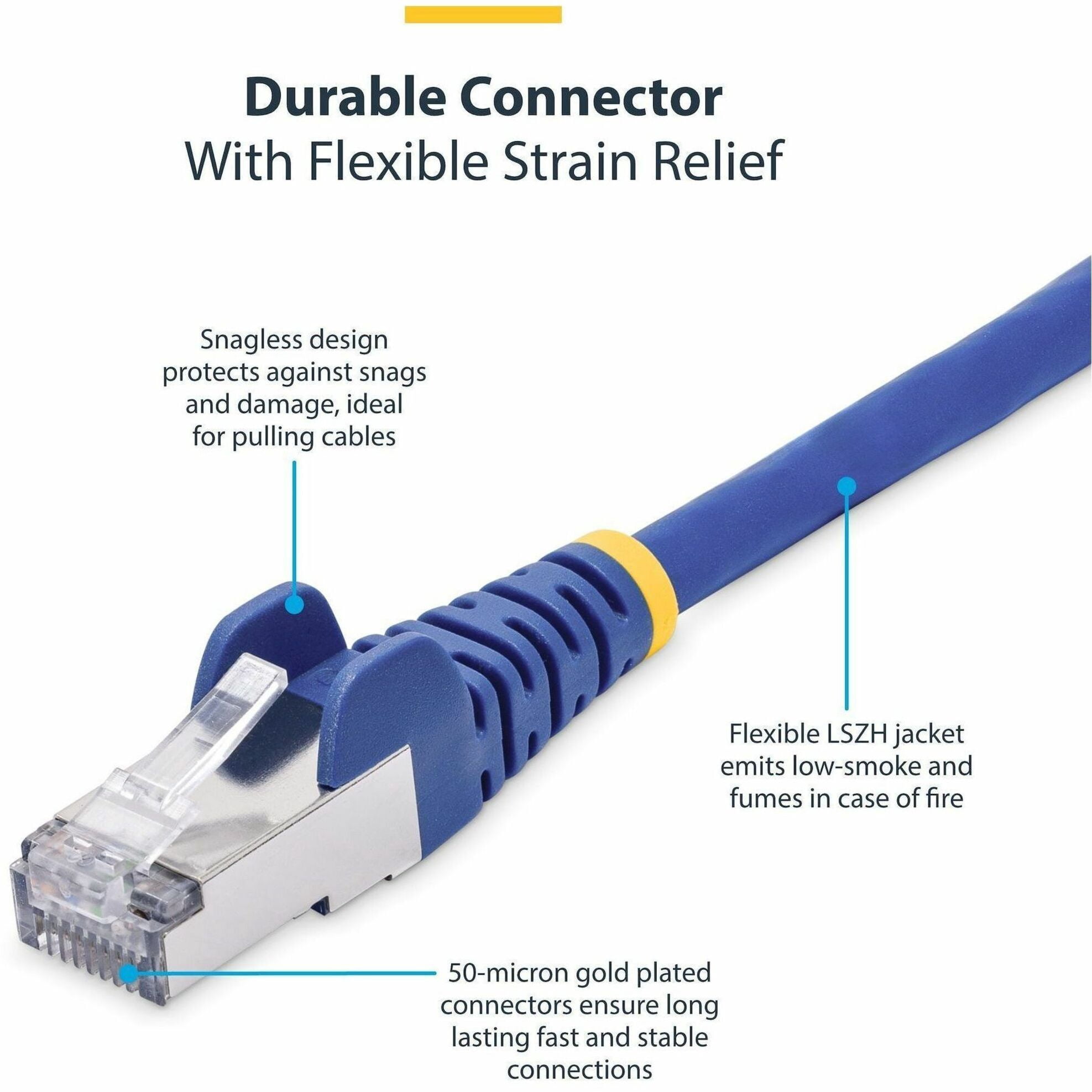 StarTech 3ft Blue CAT8 Ethernet Cable Snagless RJ45 25G/40G 2000MHz 100W PoE S/FTP 26AWG Pure Bare Copper LSZH Network Patch Cord