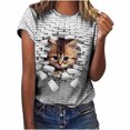 thumbnail image 1 of Tops de moda para mujer Camiseta con estampado 3D divertido Camisetas holgadas casuales Camiseta con estampado de blusa Pompotops  hfajkhk128475, 1 of 8