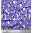 thumbnail image 1 of Soimoi Silk Fabric Cotton Ball Floral Print Fabric by The Yard 42 Inch Wide, 1 of 3