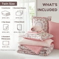 thumbnail image 2 of Regency Heights Twin Size Comforter Set, 6-Piece Bed in a Bag Twin, Pink Bedding Comforter Set with Comforter, Flat Sheets, Fitted Sheets with Side Pockets, 2 of 9