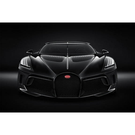 Bugatti La Voiture Noire Luxury Car Design Car Wall Art Home Decor - 12x18 Inch Laminated Poster - Stunning Detail and Bold Colors