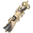thumbnail image 4 of Matashi Hand-Painted Grey & White Enamel Mezuzah with Pomegranate Floral Design – Gold Accents & Crystals – Decorative Jewish Door Blessing, 4 of 5