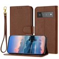 thumbnail image 1 of compatible Google Pixel 6 Pro Case, Litchi Grain PU Leather Folio Cover Magnetic Closure Flip Wallet Card Slots Stand Case With Hand Strap,Brown Cheap and fine, 1 of 5