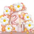 thumbnail image 4 of Set de globos para fiesta Corabsar número 2 color oro rosa de 40" con margaritas, 4 of 7