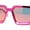 Fuchsia - Red Mirror, variant on Showy Metallic Plastic Colorful Mirror Lens Rectangle Mob Horn Rim Sunglasses Silver Mirror