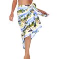 thumbnail image 3 of LA LEELA Women's Beachwear Summer Beach Bikini Wraps Sarong Wrap Skirt Swim Cover ups for Swimwear Coverups Women One Size Lapis, Palm Tree Beach, 3 of 4