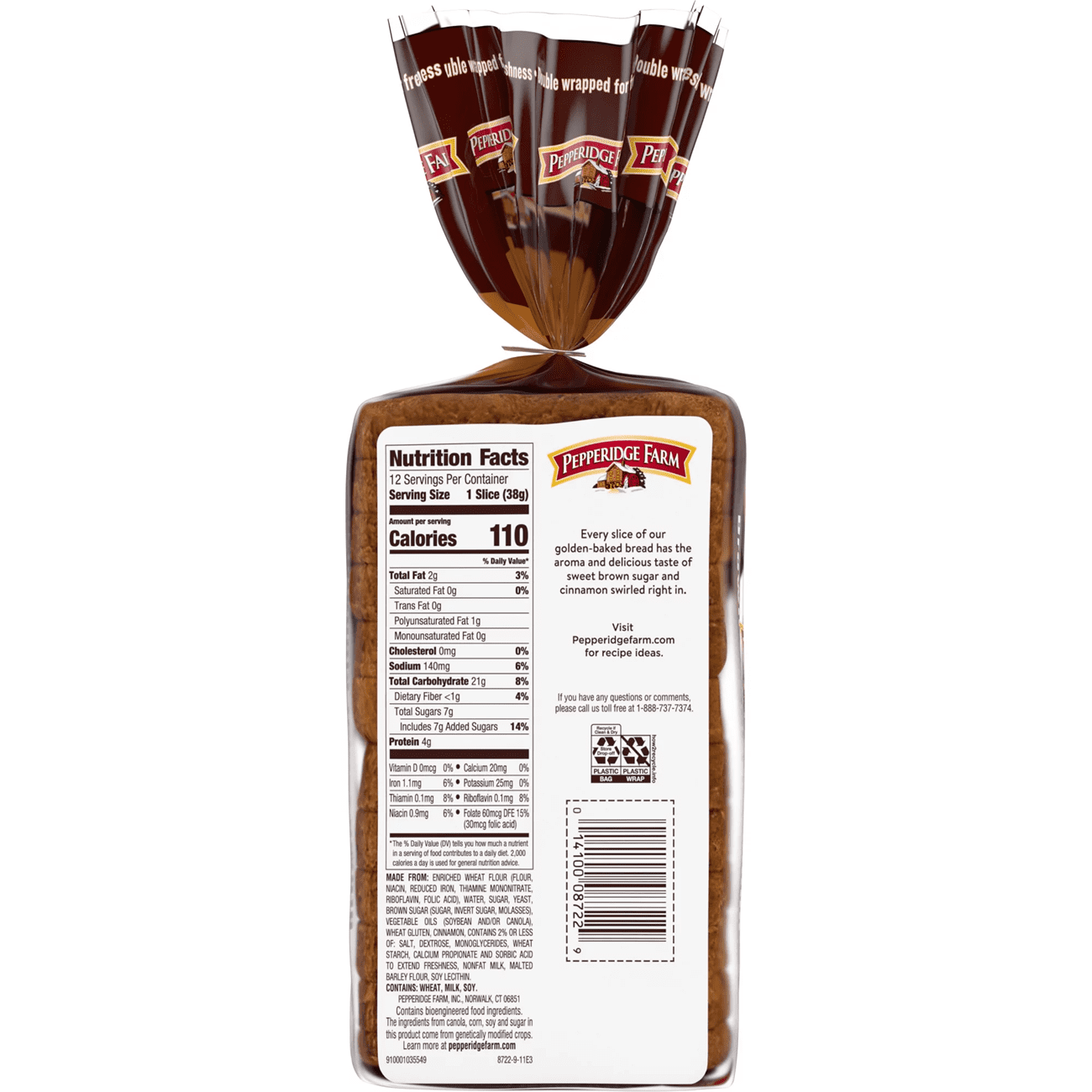 Pepperidge Farm Brown Sugar Cinnamon Thick Slice Swirl Bread, 3-Pack 16 oz. Loaves 8722