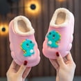 thumbnail image 4 of LIIPEE Girls Boys Slippers Cartoon Animal Closed Toe Non- Soft Sole On Warm Lined Plush Shoes Kids Trendy Vacation Slipper,Red,5.5-6 Years, 4 of 6