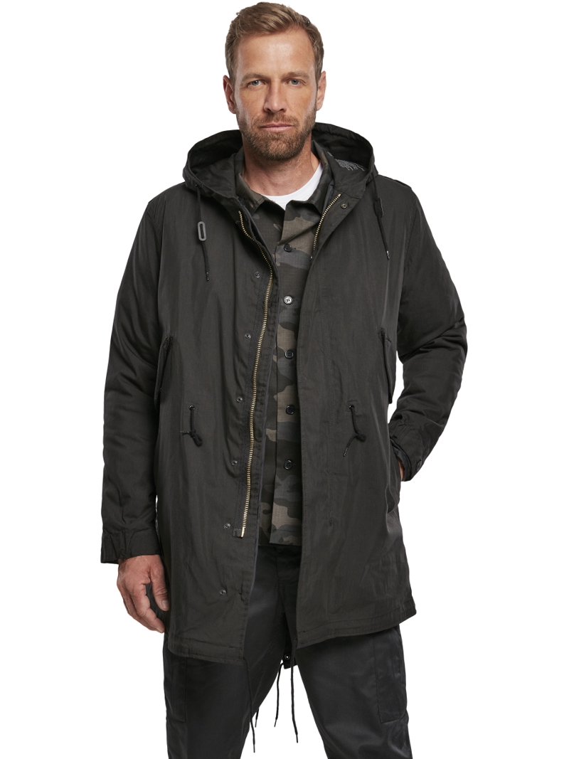 Brandit M51 Parka - Black, Outdoor Full Length Parka with