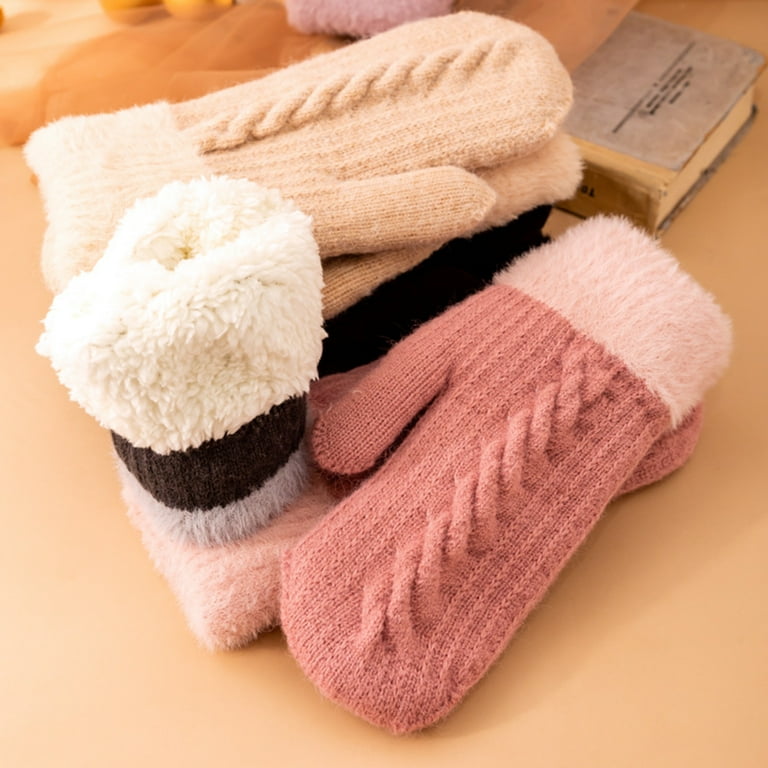 Fur lined fingerless mittens discount