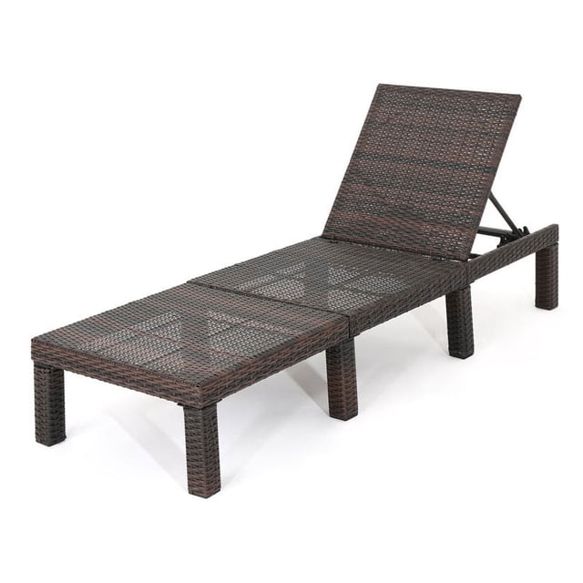 Noble House Jamaica Chaise Longue en Osier Multibrun pour Extérieur Sans Coussin