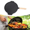 thumbnail image 1 of BBQ Grill Pan, Double Sided Design, Non Stick , Even Heat Distribution Portable Outdoor Griddle with Composite Wood Material, 1 of 7
