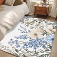 thumbnail image 4 of Blue Floral Spring Runner Rug 2.7x5 FT, Non Slip Entryway Carpet, Vintage Summer Botanical Flower Washable Soft Floor Carpet Entrance Mat Non-Shedding Throw Rug for Hallway Laundry Room Bedside, 4 of 9