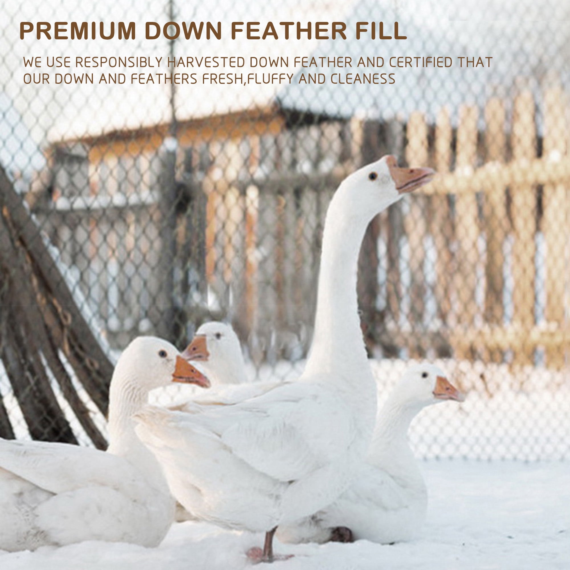 DOMDEC Ultra Soft Warm Heavy Weights Down Comforter Duvet Insert, White, Queen Size