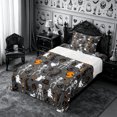 thumbnail image 3 of Erosebridal Gothic Skeleton Ghost Twin Sheets 3pcs,Halloween Black Cats Bedding,Dark Grey,1 Flat Sheet, 1 Fitted Sheet and 1 Pillowcase, 3 of 6